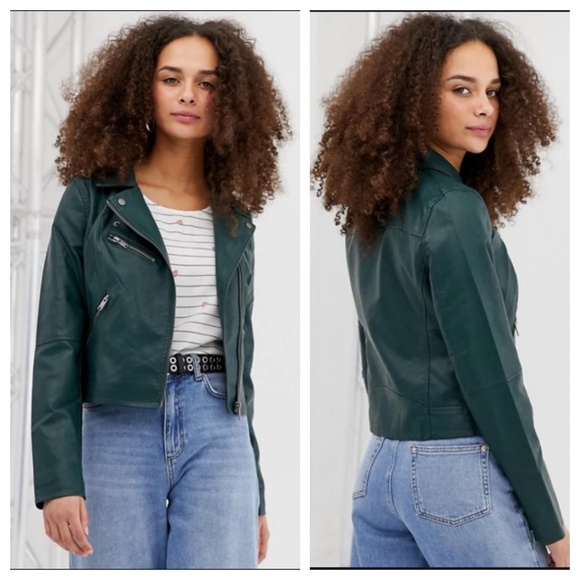 ASOS Jackets & Blazers - ASOS Only Green Moto Jacket